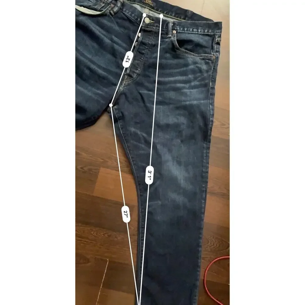 Rare Find True Religion Jeans Ricky Relaxed Straight No Flap Blue Denim 40x33Men